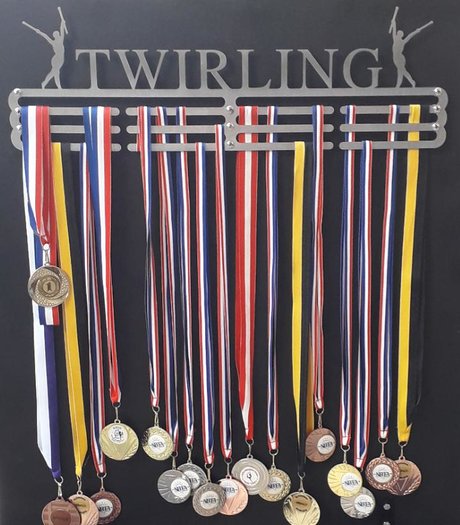 Porte-médaille porte-médaille - Nom : Running pour femmes - 28 cm -  Médailles de suspension : jusqu'à 20 - Acier recouvert de poudre noire. :  : Sports et Loisirs