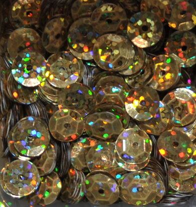 Laser sequins 8mm gold