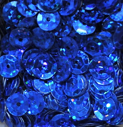 Laser sequins 5mm blue