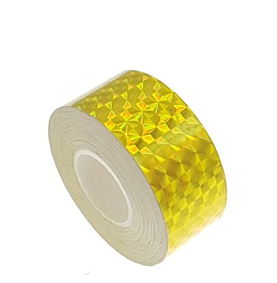 Ruban holographique Jaune 25mm