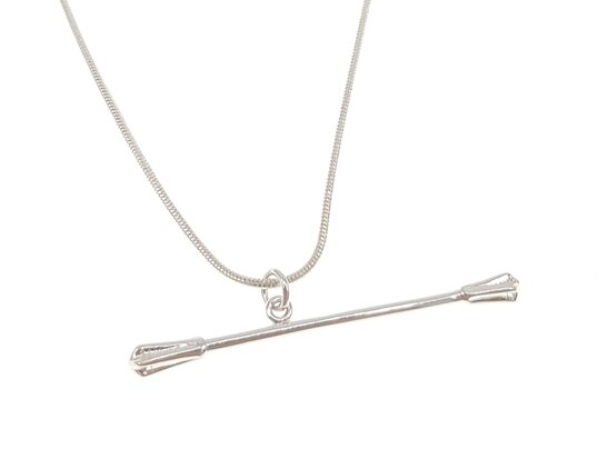 Necklace with baton pendant ( silver )