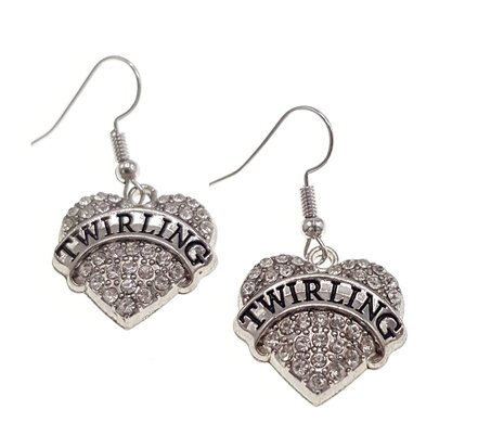 Boucles d'oreilles coeur Twirling blanc