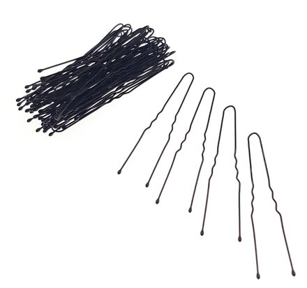 Hair pins 50mm black thin