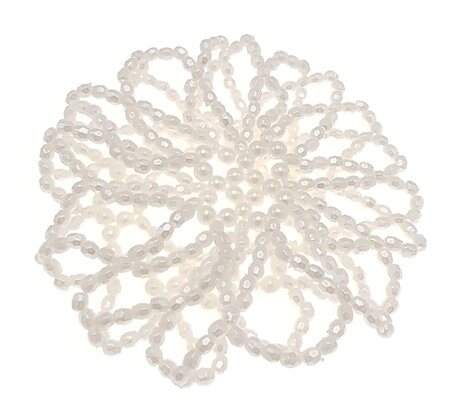 Bun net beads white