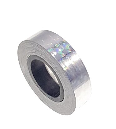 Ruban holographique argent 12.5mm