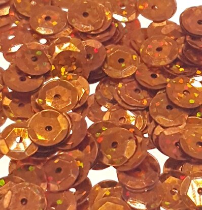 Laser sequins 8mm copper/orange