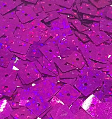 Square laser sequins 7mm fuchsia