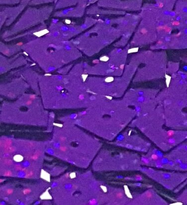 Square laser sequins 7mm purple