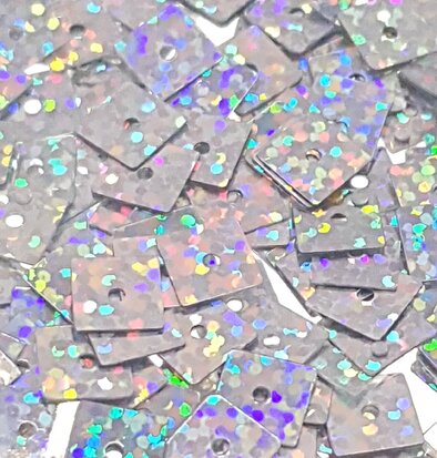 Square laser sequins 7mm silver 