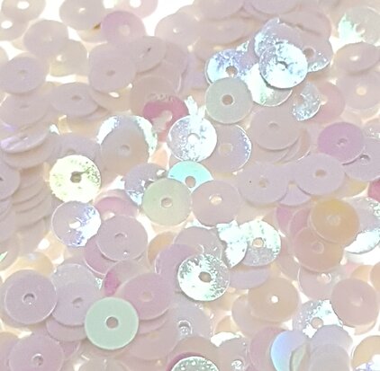 Pearlescent sequins 5mm white/silver flat