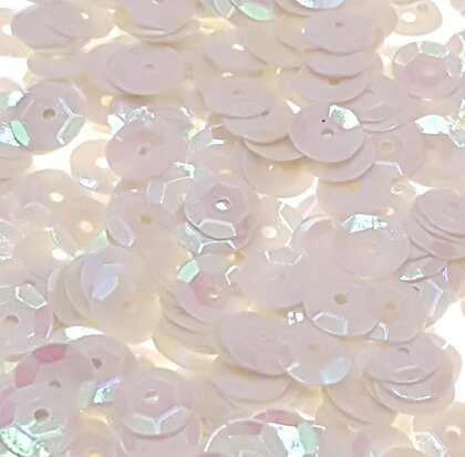 Pearlescent sequins 8mm white/silver