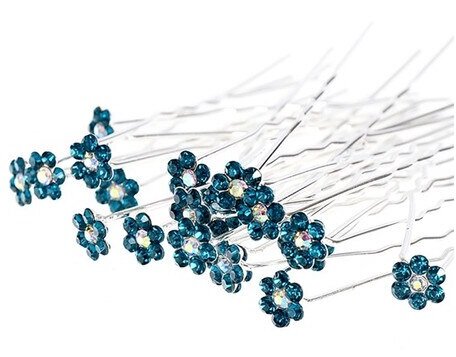 Steekspeld bloem klein turquoise
