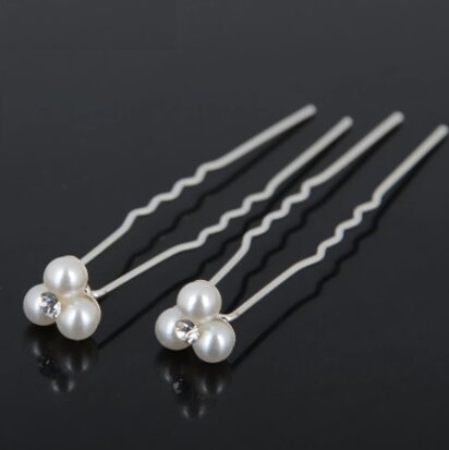 Hairpin pearls with crystal