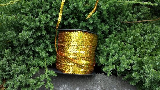 Laser sequin trim gold