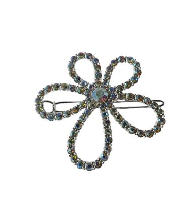 Hair Clip Flower Rhinestone AB