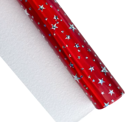 Batontas glitter rood met sterren