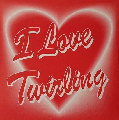 Autocollant de coeur I love Twirling