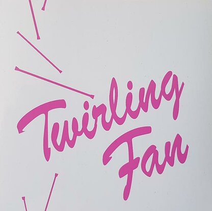 Sticker wit/rose Twirling fan