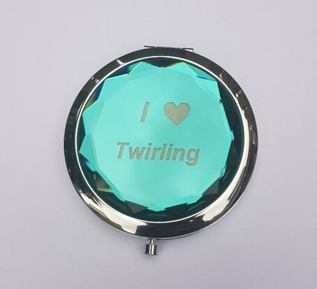 Makeup spiegel I love Twirling blauw