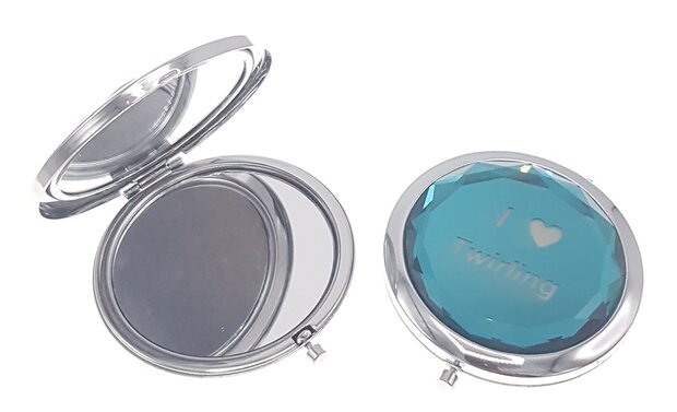 Miroir de maquillage I love Twirling blue