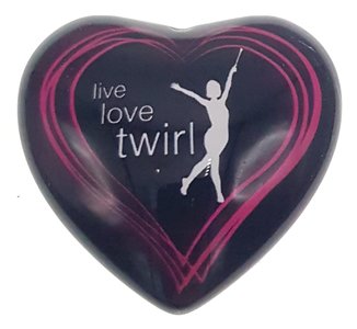 Magneet hart 42mm Live Love Twirl